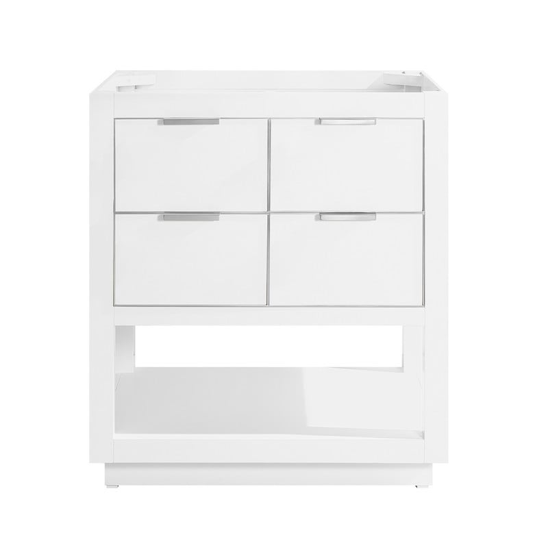 AVANITY ALLIE-V30-WTS ALLIE 30 INCH VANITY ONLY IN WHITE WITH SILVER TRIM