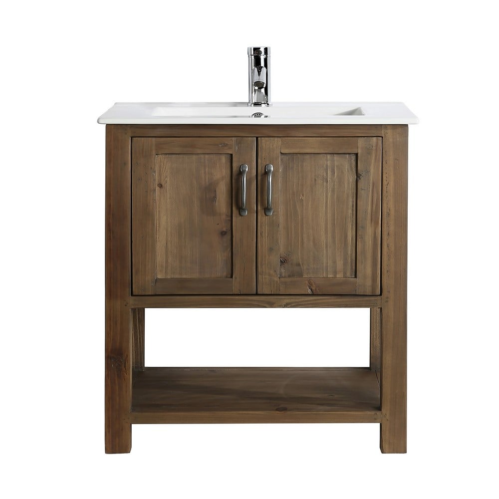 DESIGN ELEMENT DEC4006-30 AUSTIN 30 INCH FREESTANDING SINGLE SINK BATHROOM VANITY - WALNUT