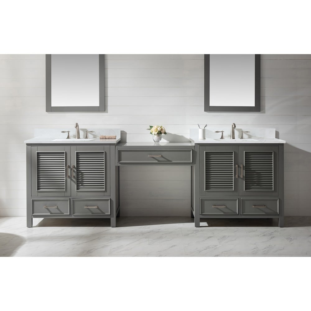 DESIGN ELEMENT ES-102MC-GY ESTATE 102 INCH DOUBLE SINK BATHROOM VANITY MODULAR SET IN GRAY