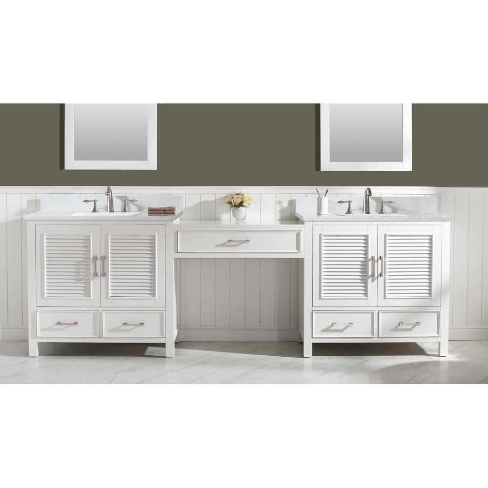 DESIGN ELEMENT ES-102MC-WT ESTATE 102 INCH DOUBLE SINK BATHROOM VANITY MODULAR SET IN WHITE