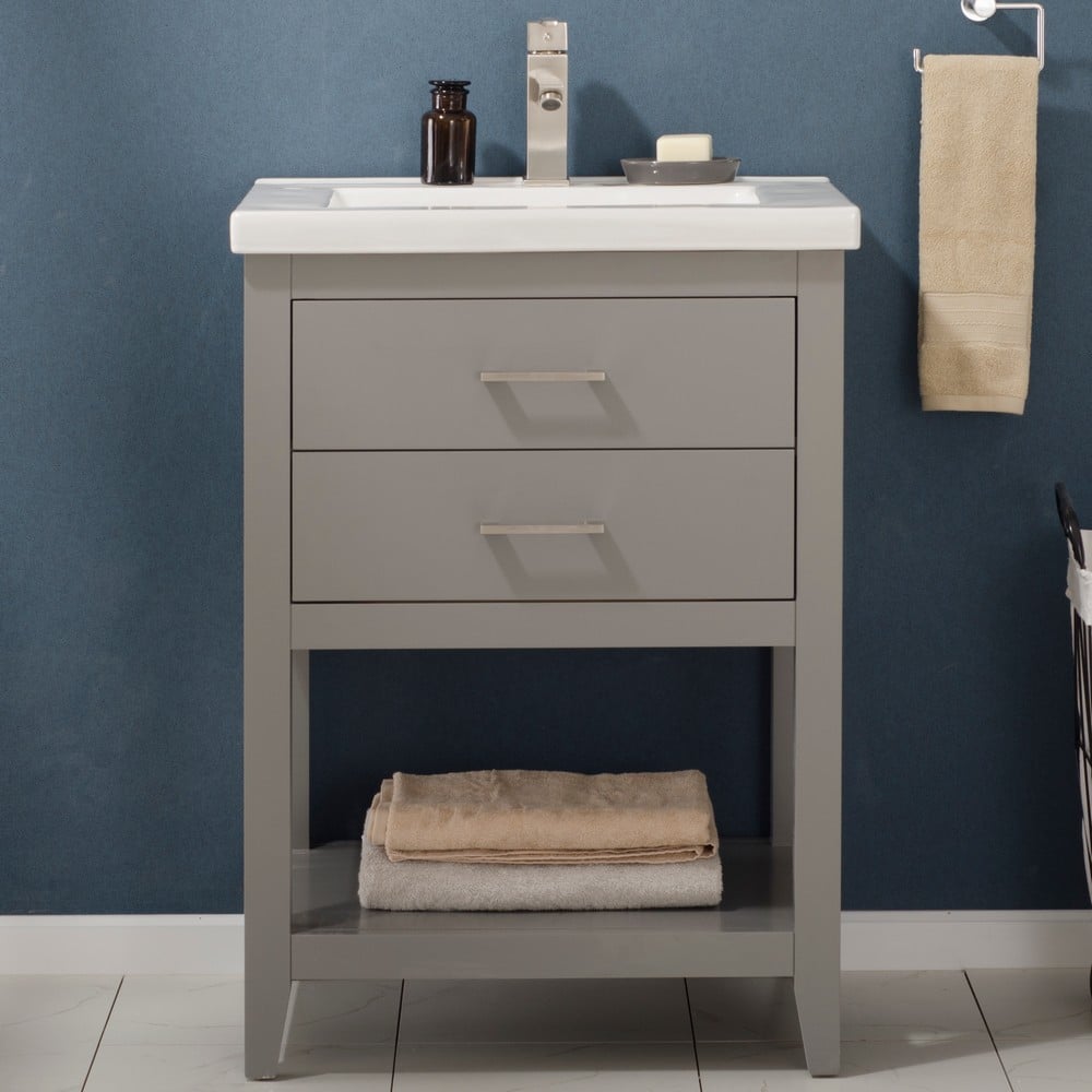 DESIGN ELEMENT S02-24-GY CARA 24 INCH BATH VANITY IN GREY