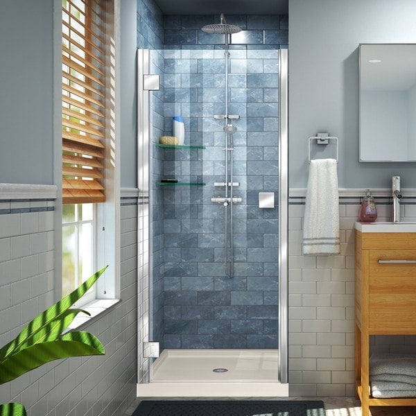 DREAMLINE DL-533636-22 LUMEN 36 D X 36 W X 74 3/4 H HINGED SHOWER DOOR WITH BISCUIT ACRYLIC BASE KIT