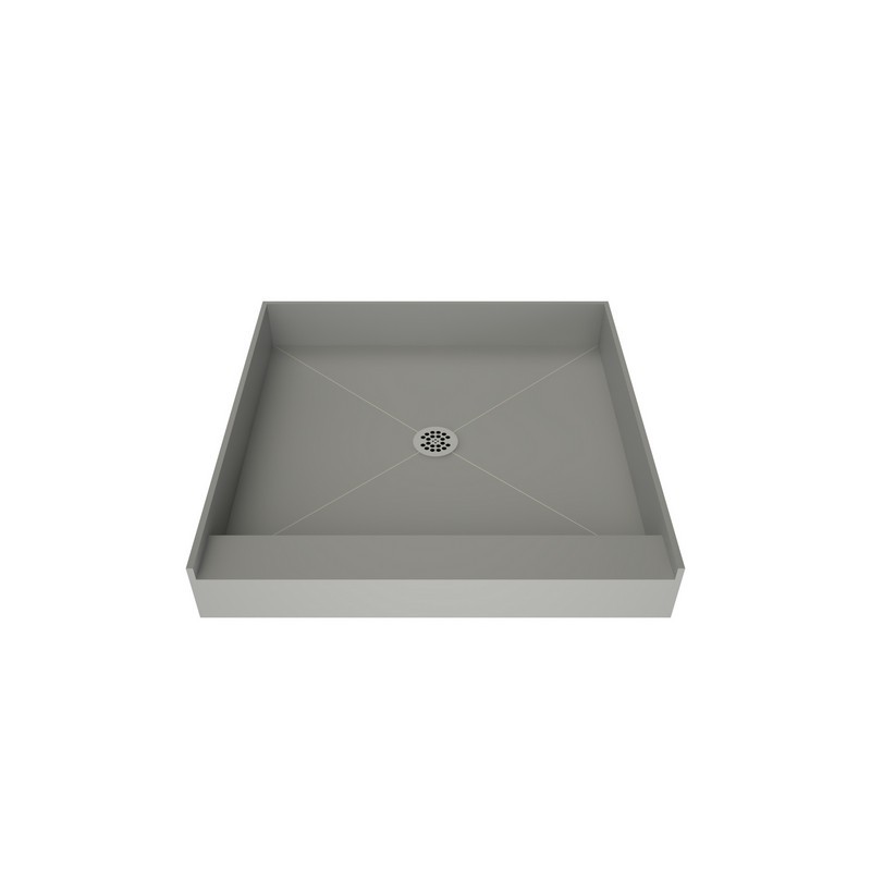 TILE REDI 4242C-PVC REDI BASE 42 D X 42 W INCH FULLY INTEGRATED SHOWER PAN WITH CENTER PVC DRAIN