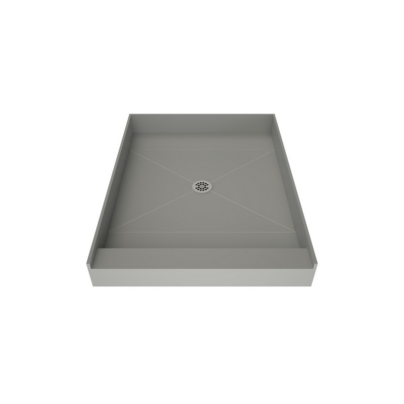 TILE REDI P4236C-PVC REDI BASE 42 D X 36 W INCH FULLY INTEGRATED SHOWER PAN WITH CENTER PVC DRAIN AND SINGLE CURB