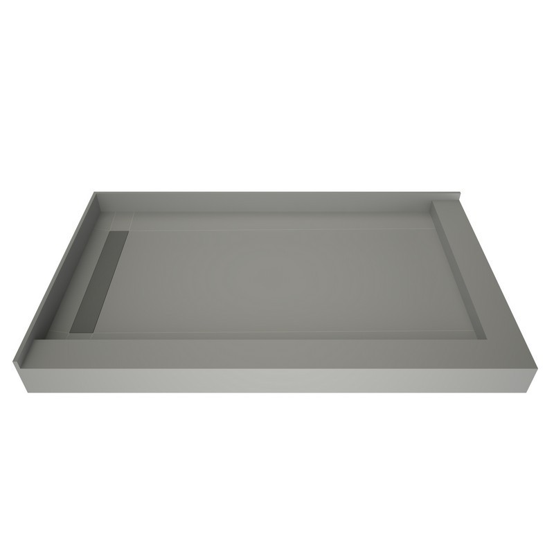 TILE REDI WF3248LDR-PVC-2.5 WONDERFALL TRENCH 32 D X 48 W INCH FULLY INTEGRATED SHOWER PAN WITH LEFT PVC DRAIN, LEFT WONDERFALL TRENCH WITH RIGHT DUAL CURB