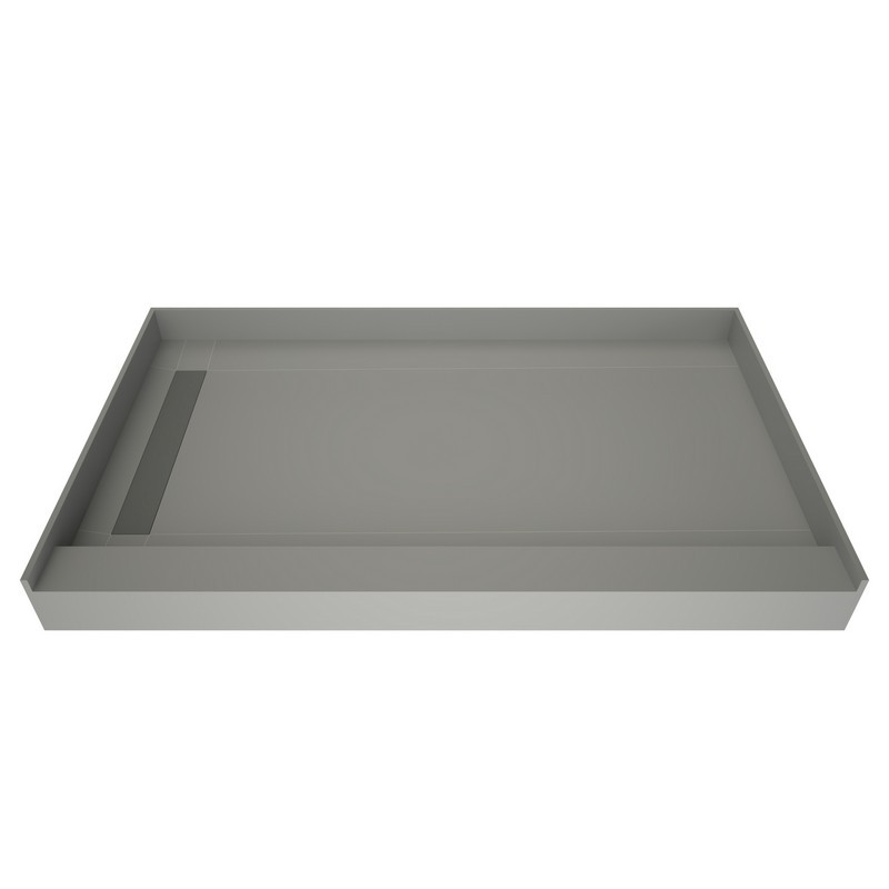 TILE REDI WF4272L-PVC WONDERFALL TRENCH 42 D X 72 W INCH FULLY INTEGRATED SHOWER PAN WITH LEFT PVC DRAIN, LEFT WONDERFALL TRENCH