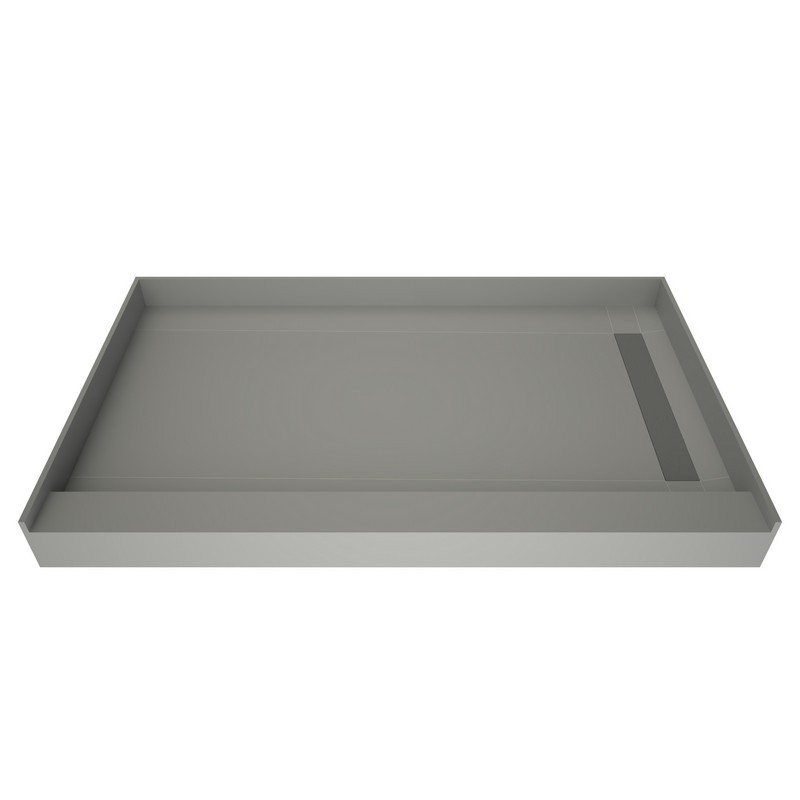 TILE REDI WF3248R-PVC-2.5 WONDERFALL TRENCH 32 D X 48 W INCH FULLY INTEGRATED SHOWER PAN WITH RIGHT PVC DRAIN, RIGHT WONDERFALL TRENCH, WITH 2.5 W INCHIDE CURB