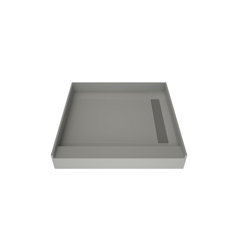 TILE REDI WF3636R-PVC WONDERFALL TRENCH 36 D X 36 W INCH FULLY INTEGRATED SHOWER PAN WITH RIGHT PVC DRAIN, RIGHT WONDERFALL TRENCH
