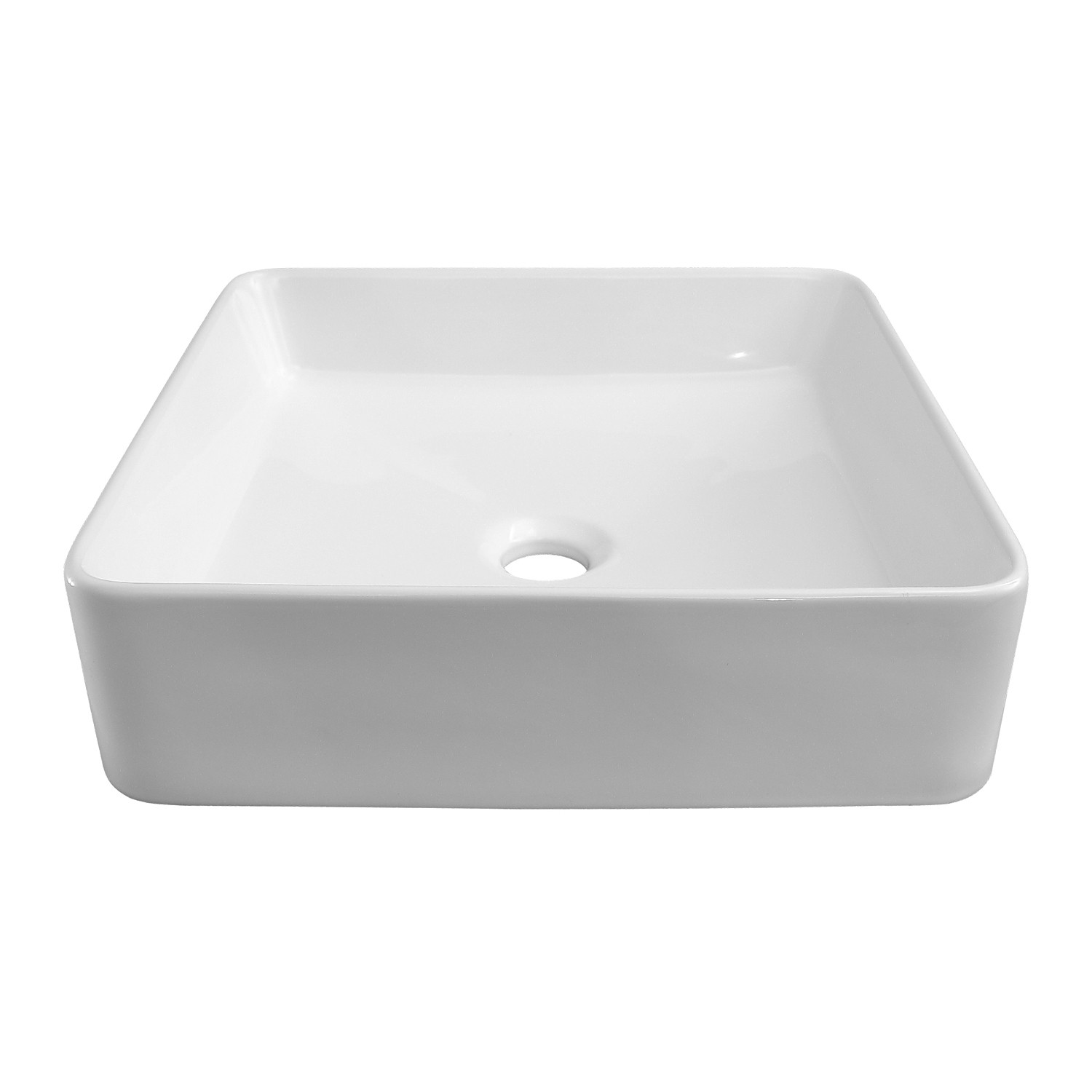 BARCLAY 4-454WH LAUER 15 7/8 INCH SINGLE BASIN ABOVE COUNTER BATHROOM SINK - WHITE