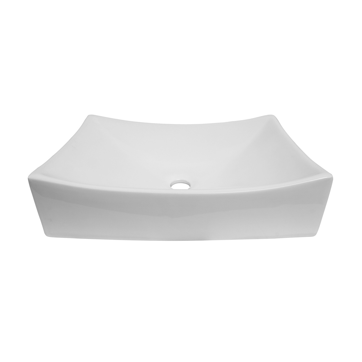 BARCLAY 4-490WH STYX 20 3/8 INCH SINGLE BASIN ABOVE COUNTER BATHROOM SINK - WHITE