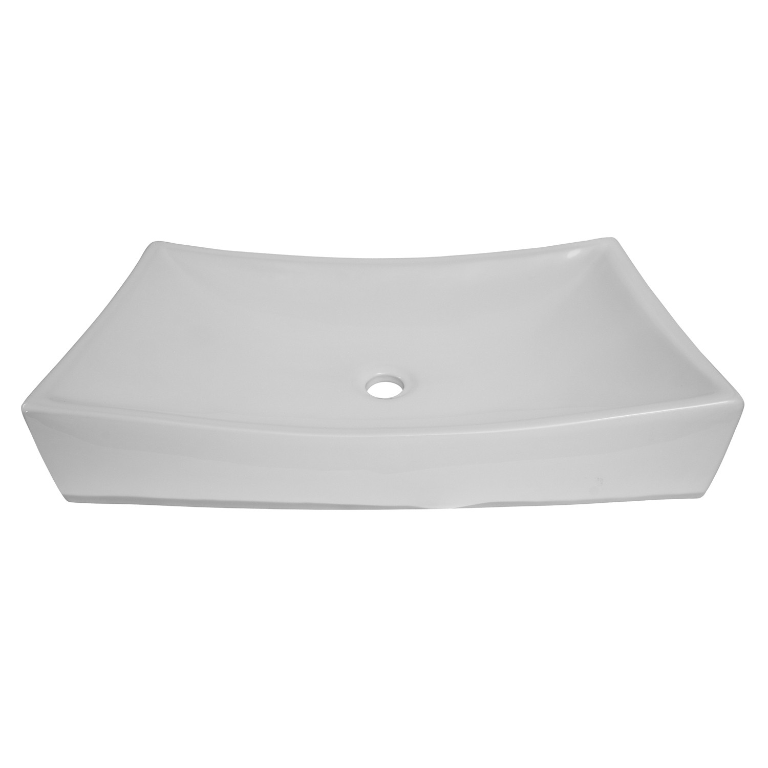 BARCLAY 4-491WH STYX 25 3/4 INCH SINGLE BASIN ABOVE COUNTER BATHROOM SINK - WHITE
