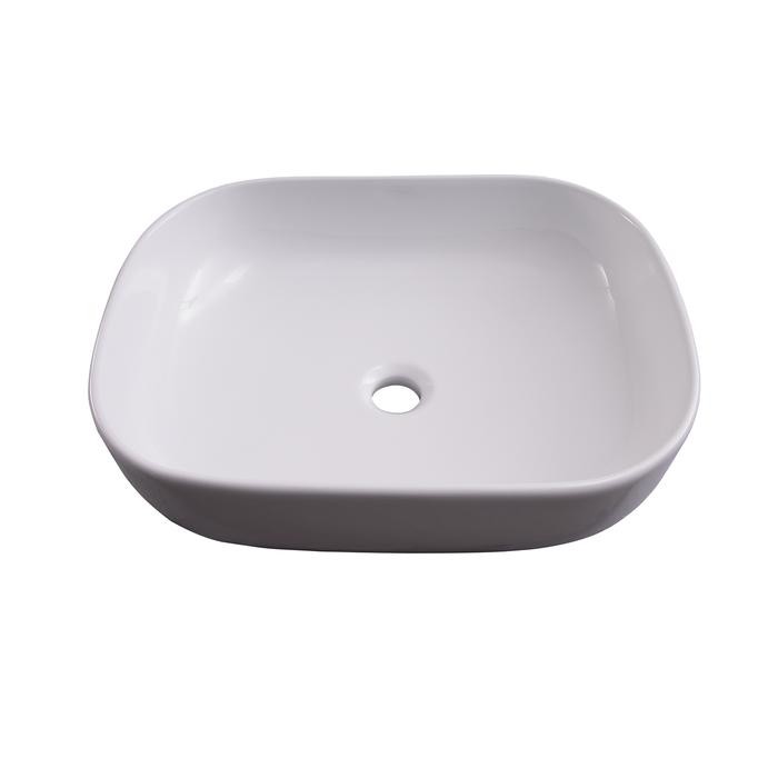 BARCLAY 4-8040WH PAULETTE 19 1/2 INCH SINGLE BASIN ABOVE COUNTER BATHROOM SINK - WHITE