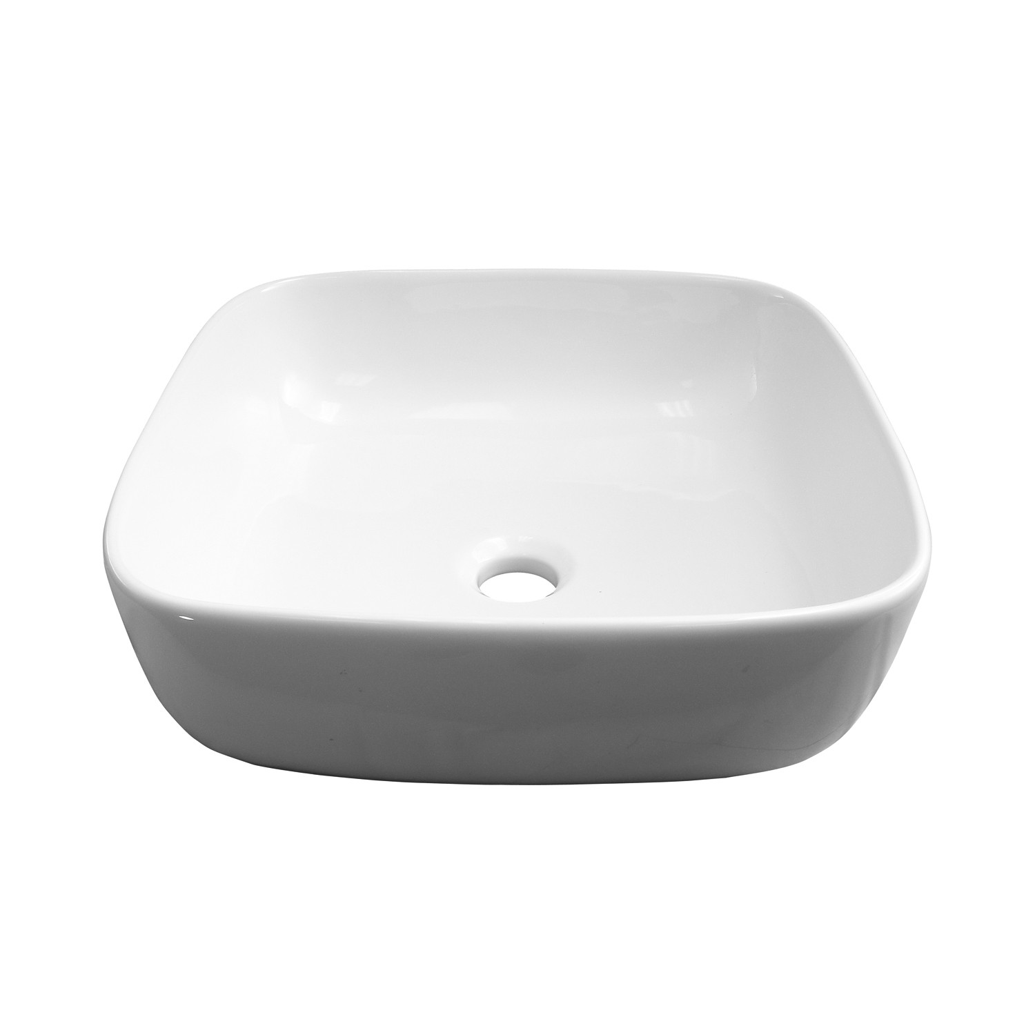 BARCLAY 4-8042WH MENTONE 15 3/4 INCH SINGLE BASIN ABOVE COUNTER BATHROOM SINK - WHITE