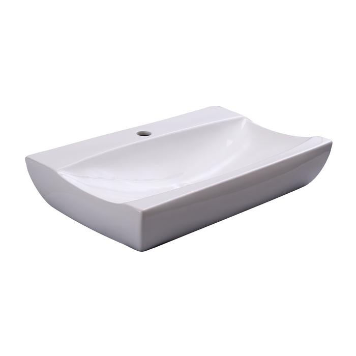 BARCLAY 4-8120WH RAMSEY 25 1/4 INCH SINGLE BASIN ABOVE COUNTER BATHROOM SINK - WHITE