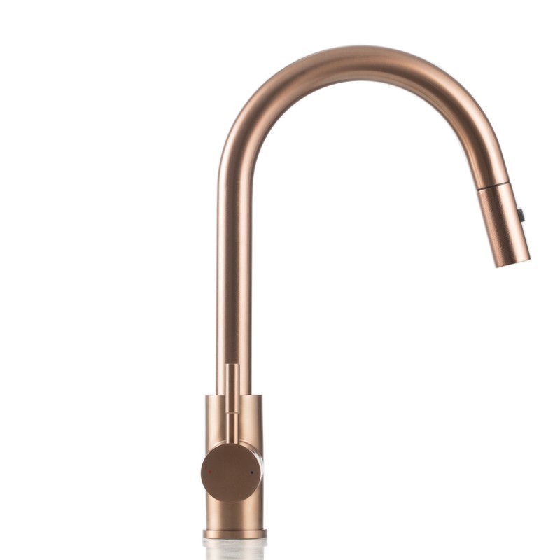 STRICTLY KF1400 GOOSE NECK SINGLE HOLE PULL-DOWN KITCHEN FAUCET