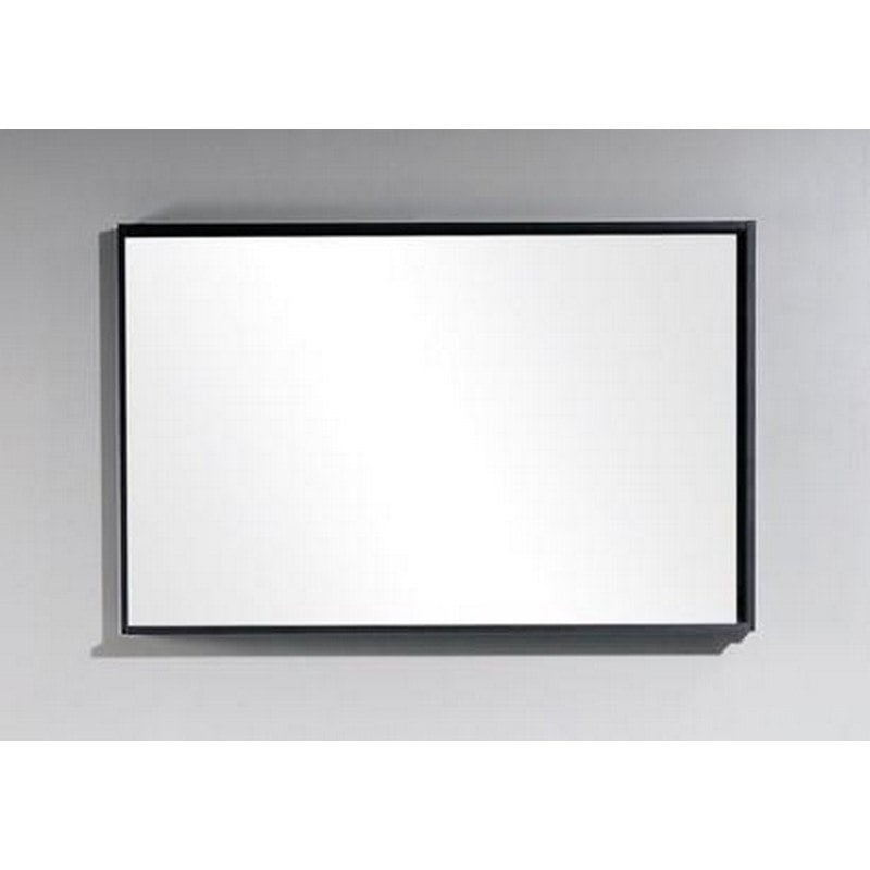 KUBEBATH ASM44-HGGO BLISS 44 INCH FRAMED MIRROR WITH SHELVE IN HIGH GLOSS GRAY OAK