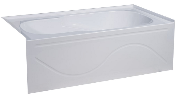 SWISS MADISON SM-AB546 IVY 60 X 30 INCH ALCOVE SOAKING BATHTUB WITH APRON SKIRT AND RIGHT-HAND DRAIN