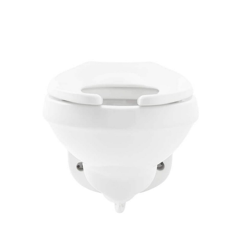 SWISS MADISON SM-CT110 SIRENE 14 1/8 INCH WALL-HUNG TOP FLUSH SPUD FLUSHOMETER COMMERCIAL ELONGATED TOILET BOWL - GLOSSY WHITE