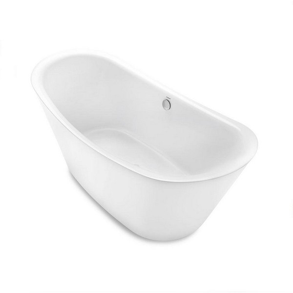 SWISS MADISON SM-FB572 IVY 67 INCH ACRYLIC DOUBLE SLIPPER FREE-STANDING OVAL SOAKING BATHTUB IN WHITE