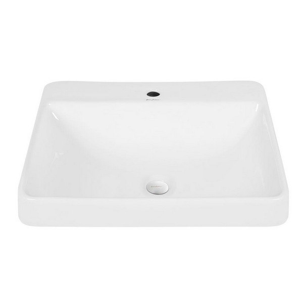 SWISS MADISON SM-VS202 IVY 24 INCH LARGE RECTANGLE VESSEL SINK IN WHITE