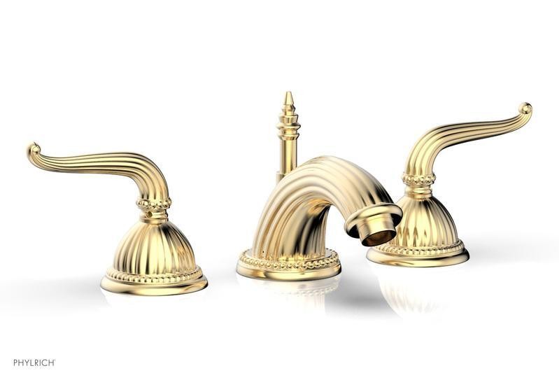 PHYLRICH K141 GEORGIAN & BARCELONA THREE HOLE WIDESPREAD BATHROOM FAUCET WITH LEVER HANDLES