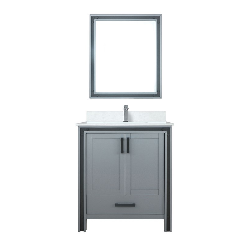 LEXORA LVZV30S301 ZIVA 30 7/8 INCH SINGLE SINK BATH VANITY WITH CULTURED MARBLE TOP AND FAUCET