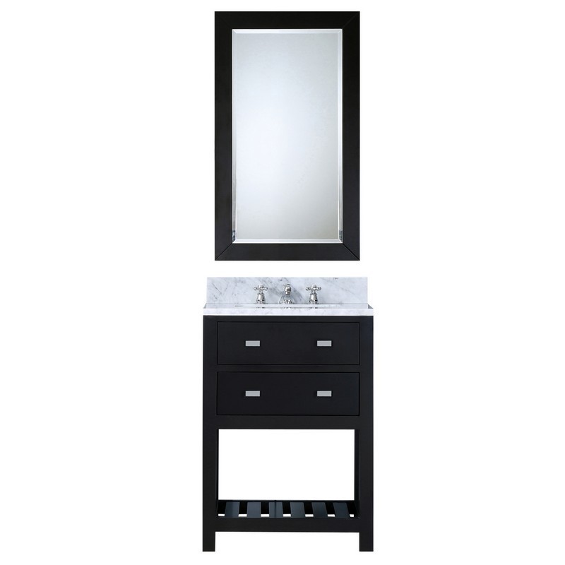 WATER-CREATION MA24CW01ES-R21BX0901 MADALYN 24 INCH ESPRESSO SINGLE SINK BATHROOM VANITY WITH MATCHING FRAMED MIRROR AND FAUCET