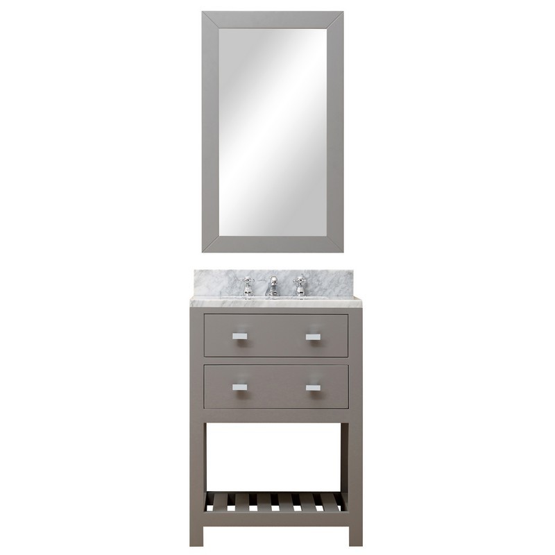 WATER-CREATION MA24CW01CG-R21BX0901 MADALYN 24 INCH CASHMERE GREY SINGLE SINK BATHROOM VANITY WITH MATCHING FRAMED MIRROR AND FAUCET