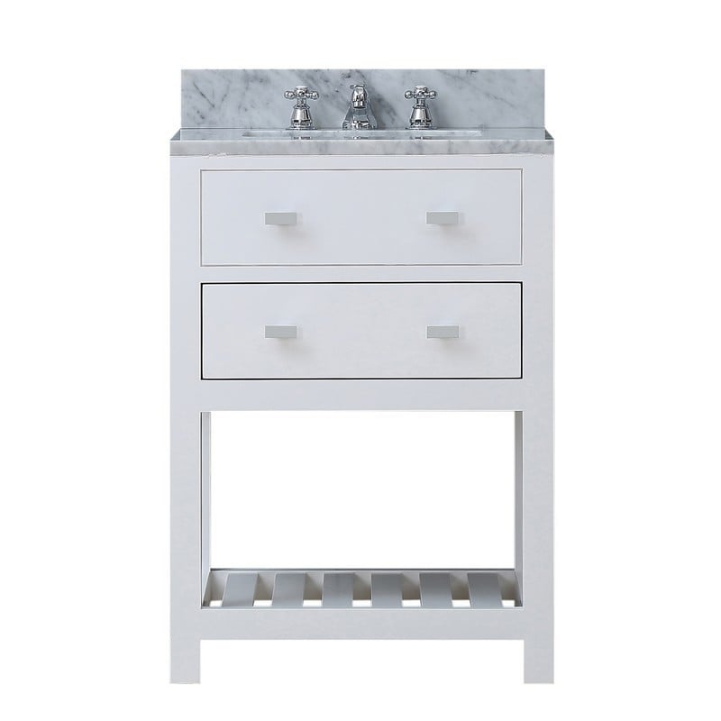 WATER-CREATION MA24CW01PW-000000000 MADALYN 24 INCH PURE WHITE SINGLE SINK BATHROOM VANITY