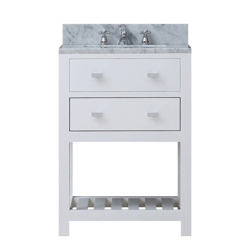 WATER-CREATION MA24CW01PW-000BX0901 MADALYN 24 INCH PURE WHITE SINGLE SINK BATHROOM VANITY WITH FAUCET