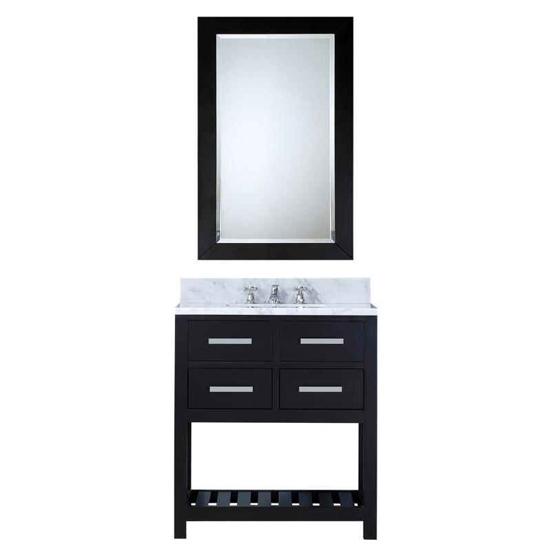 WATER-CREATION MA30CW01ES-R24BX0901 MADALYN 30 INCH ESPRESSO SINGLE SINK BATHROOM VANITY WITH MATCHING FRAMED MIRROR AND FAUCET