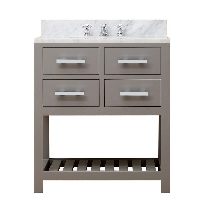 WATER-CREATION MA30CW01CG-000BX0901 MADALYN 30 INCH CASHMERE GREY SINGLE SINK BATHROOM VANITY WITH FAUCET