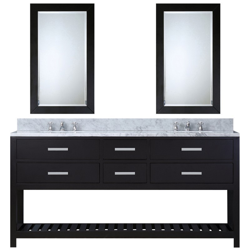Espresso Double Sink Bathroom Vanity, 60 Inch Vanity Double Sink With Mirrors
