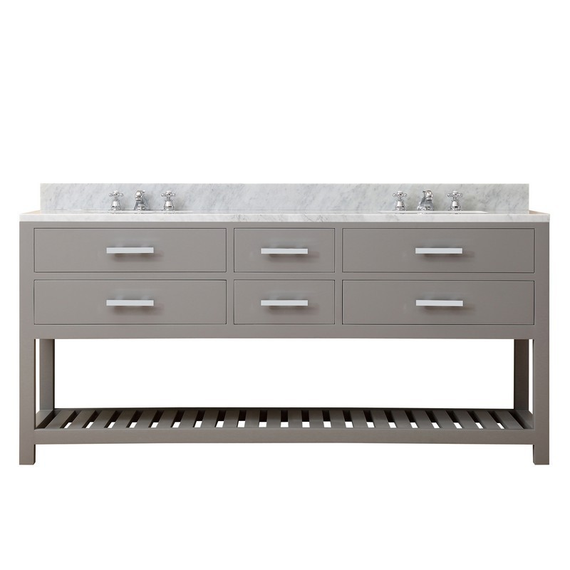 WATER-CREATION MA72CW01CG-000BX0901 MADALYN 72 INCH CASHMERE GREY DOUBLE SINK BATHROOM VANITY WITH FAUCET