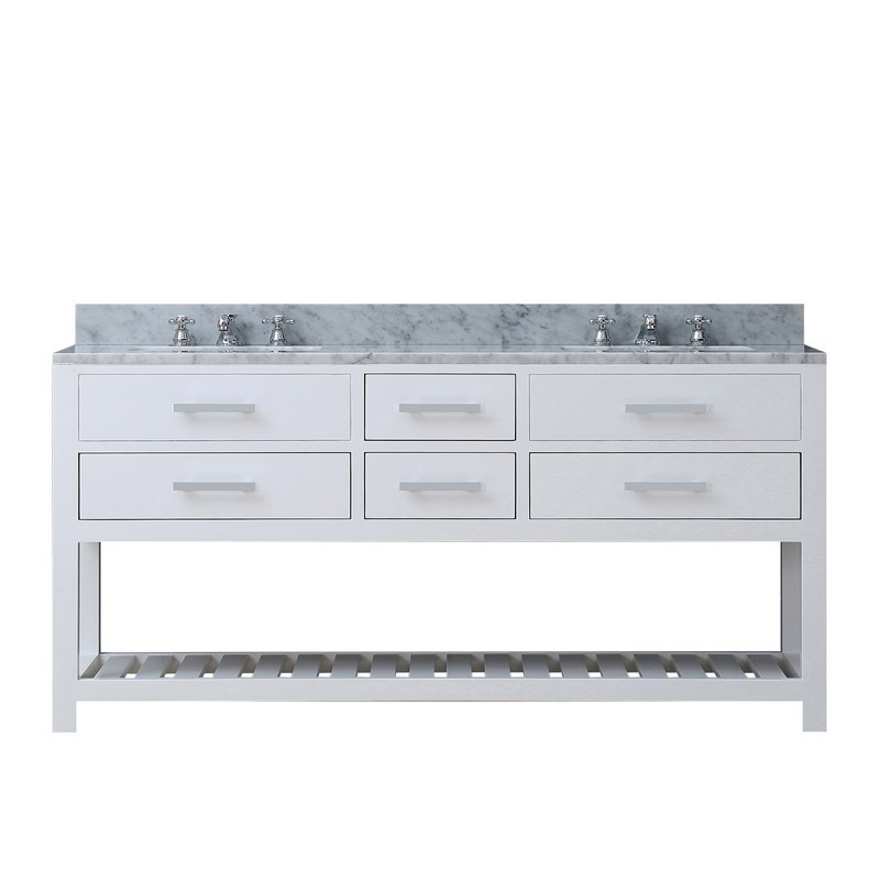 WATER-CREATION MA72CW01PW-000000000 MADALYN 72 INCH PURE WHITE DOUBLE SINK BATHROOM VANITY