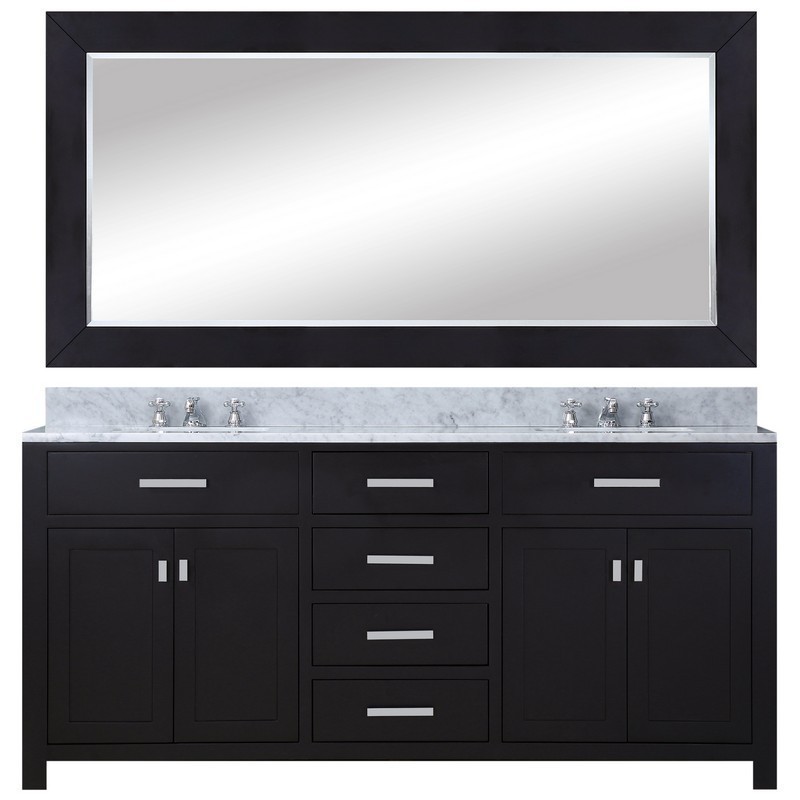 WATER-CREATION MS60CW01ES-R60000000 MADISON 60 INCH ESPRESSO DOUBLE SINK BATHROOM VANITY WITH MATCHING FRAMED MIRROR