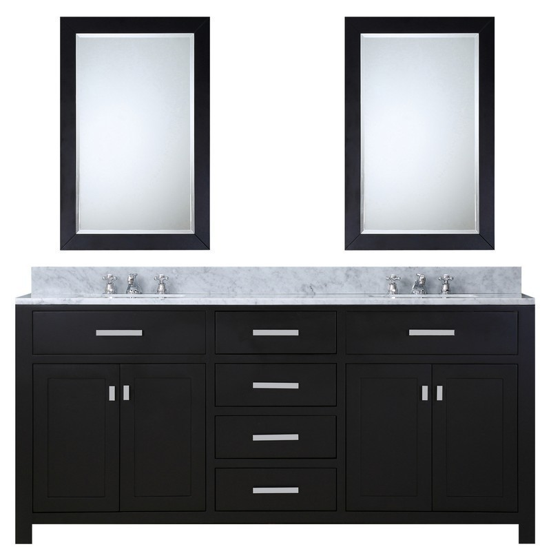 WATER-CREATION MS60CW01ES-R21000000 MADISON 60 INCH ESPRESSO DOUBLE SINK BATHROOM VANITY WITH 2 MATCHING FRAMED MIRRORS