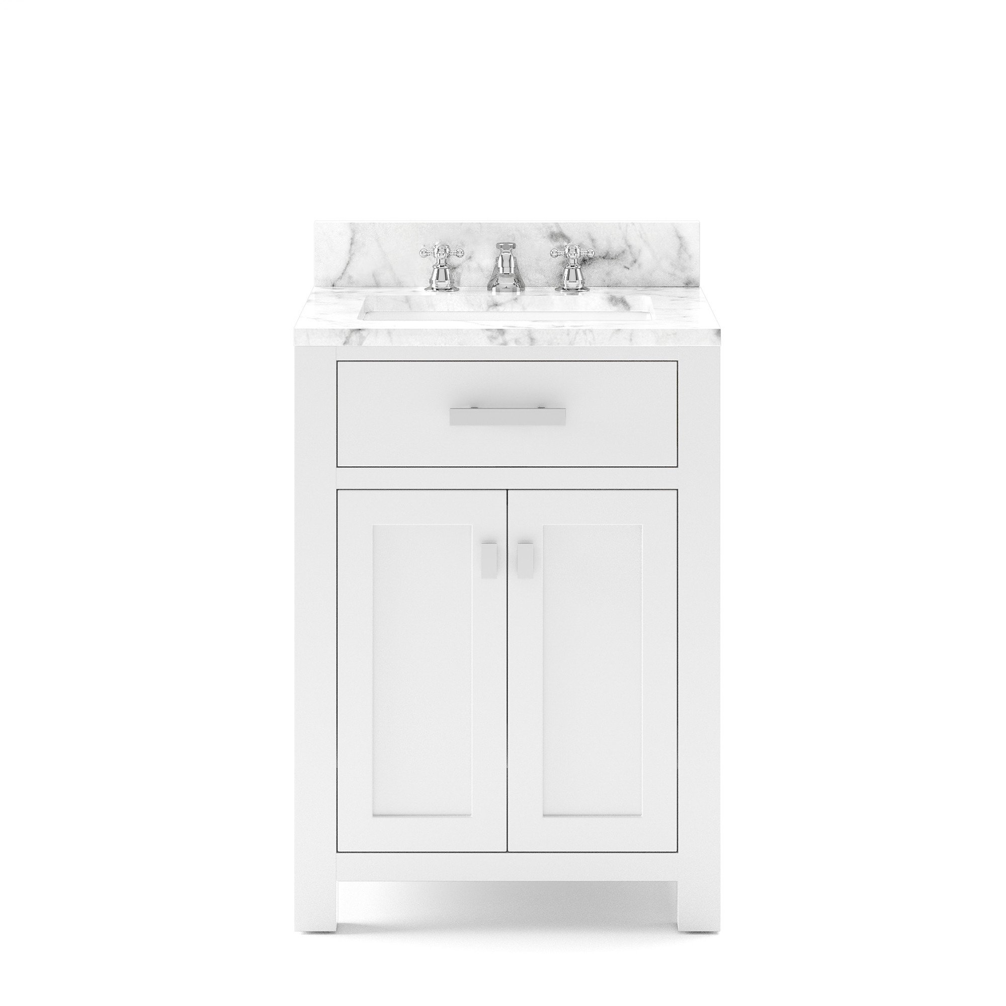 WATER-CREATION MS24CW01PW-000BX0901 MADISON 24 INCH PURE WHITE SINGLE SINK BATHROOM VANITY WITH FAUCET