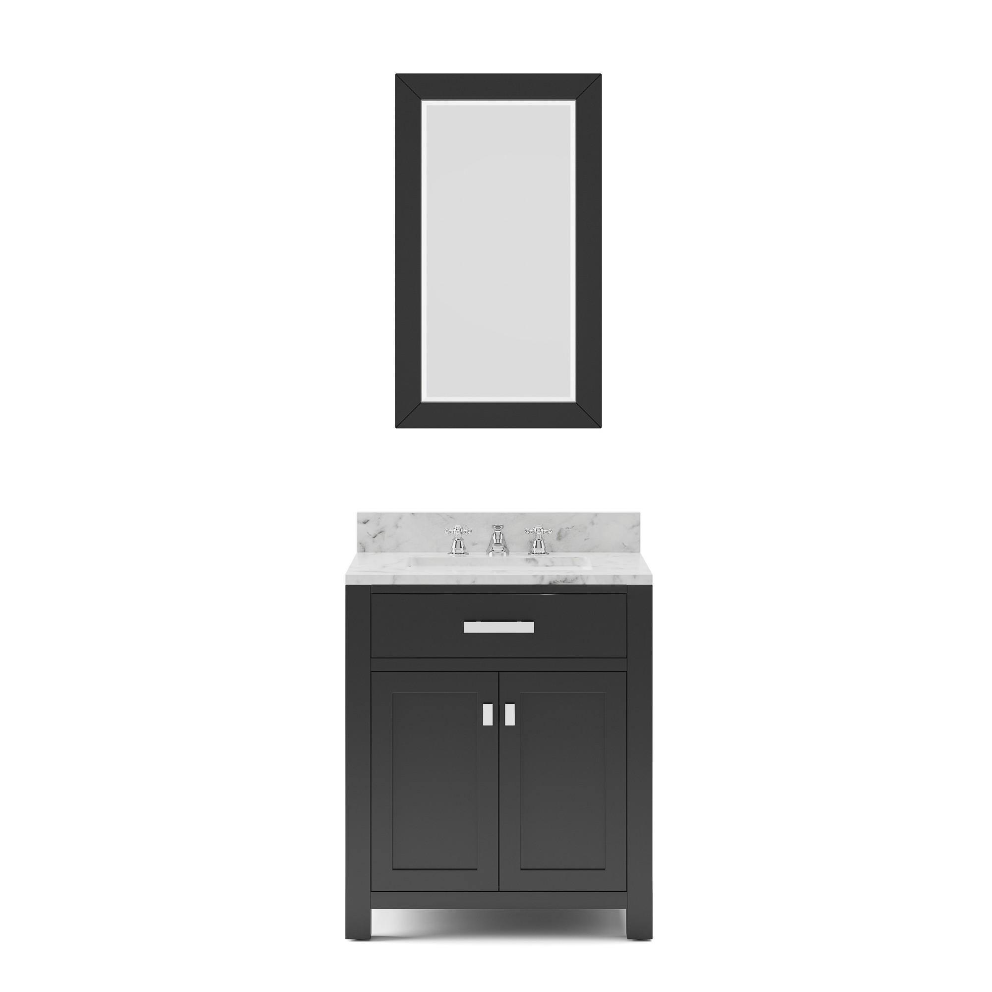 WATER-CREATION MS30CW01ES-R24BX0901 MADISON 30 INCH ESPRESSO SINGLE SINK BATHROOM VANITY WITH MATCHING FRAMED MIRROR AND FAUCET