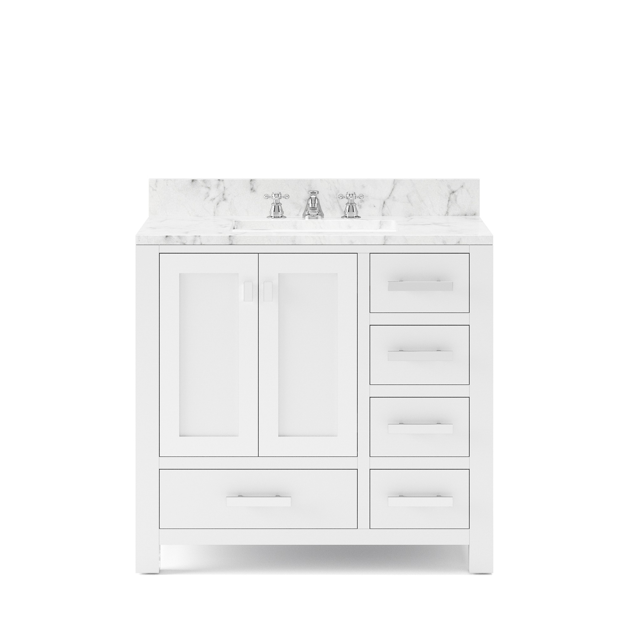WATER-CREATION MS36CW01PW-000000000 MADISON 36 PURE WHITE SINGLE SINK BATHROOM VANITY