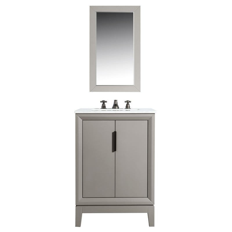 WATER-CREATION EL24CW03CG-000000000 ELIZABETH 24 INCH SINGLE SINK CARRARA WHITE MARBLE VANITY IN CASHMERE GREY