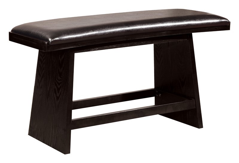 FURNITURE OF AMERICA IDF-3433PBN CALLAWAY 46 1/2 INCH CONTEMPORARY PADDED COUNTER HEIGHT BENCH - BLACK