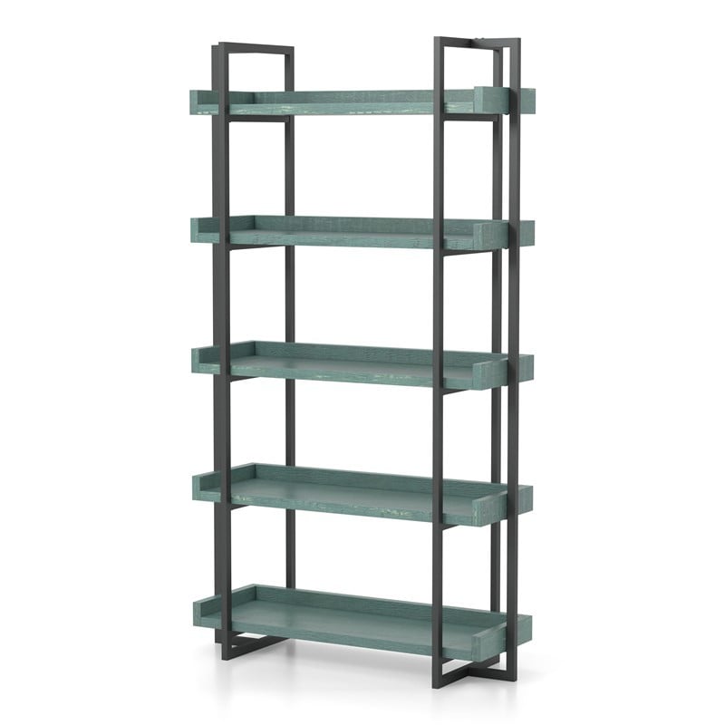 FURNITURE OF AMERICA IDF-AC318BL LACKOMB 40 1/2 INCH FIVE SHELF BOOKSHELF