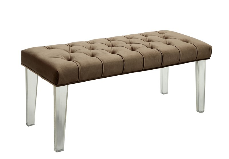 FURNITURE OF AMERICA IDF-BN6202BR WINDRY 48 INCH CONTEMPORARY BUTTON TUFTED BENCH - BROWN