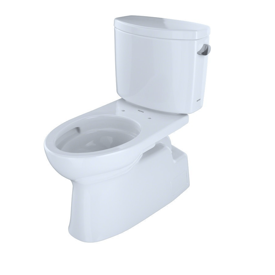 TOTO CST474CEFRG#01 VESPIN II TWO-PIECE ELONGATED 1.28 GPF WITH CEFIONTECT UNIVERSAL HEIGHT SKIRTED TOILET WITH/RIGHT-H/ TRIP LEVER IN COTTON WHITE