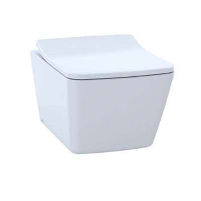 TOTO CT449CFG#01 SP WALL-HUNG CONTEMPORARY SQUARE-SHAPE DUAL FLUSH 1.28/0.9 GPF WITH CEFIONTECT TOILET IN COTTON WHITE
