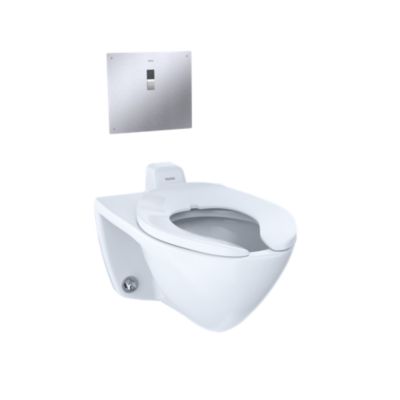 TOTO CT708UV#01 ELONGATED 1.0 GPF WALL-MOUNTED FLUSHOMETER TOILET BOWL WITH BACK SPUD IN COTTON WHITE