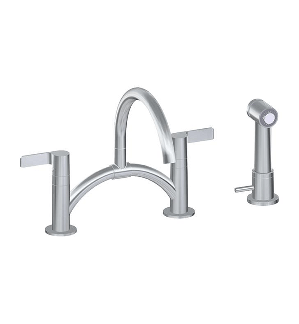 GRAFF G-5895-LM46B TERRA CONTEMPORARY BRIDGE BAR/PREP FAUCET WITH INDEPENDENT SIDE SPRAY