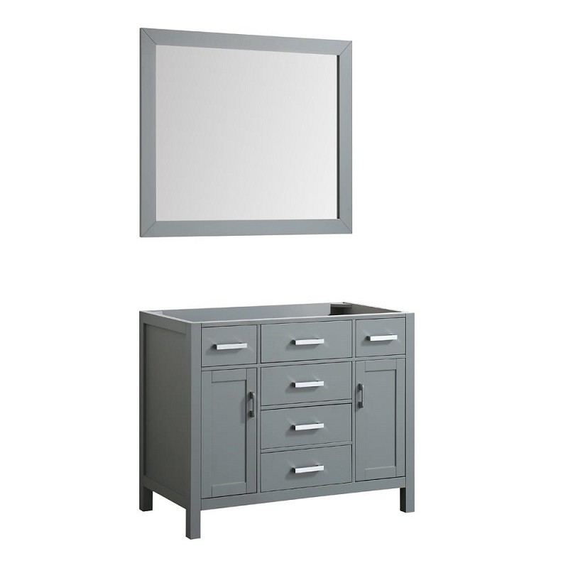 BELMONT DECOR HMP042S-BCM HAMPTON 42 INCH SINGLE SINK BASE CABINET WITH MATCHING FRAMED MIRROR