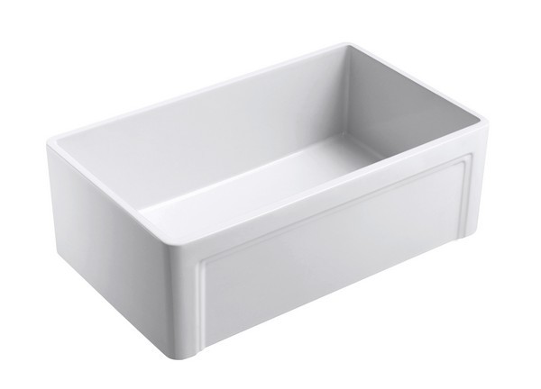 EMPIRE INDUSTRIES OL33SG OLDE LONDON 33 INCH FARMHOUSE FIRECLAY SINGLE BOWL KITCHEN SINK IN WHITE WITH GRID AND STRAINER